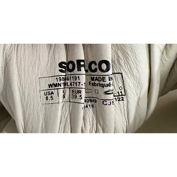 Sorel Cream Roaming Two Strap Slide Ruched Leather Slide Sandals Size 8.5 - Picture 2 of 7